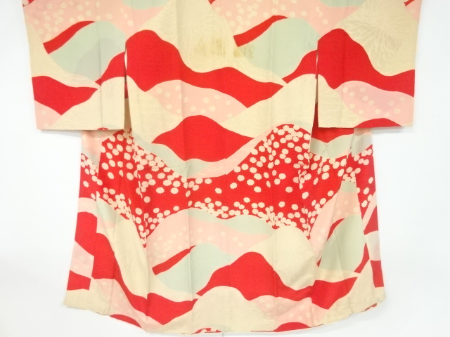 JAPANESE KIMONO / ANTIQUE JUBAN / SILK / KINSHA / MICHINAGADORI & FLOWER